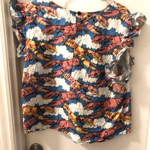 Nooworks lobster print linen shirt